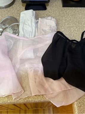 Ballet Tights Skirts and Shoes for Girls age 6/7